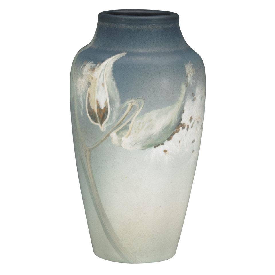 Rookwood Milkweed Vellum Glaze Vase, Ed Diers, 1904
