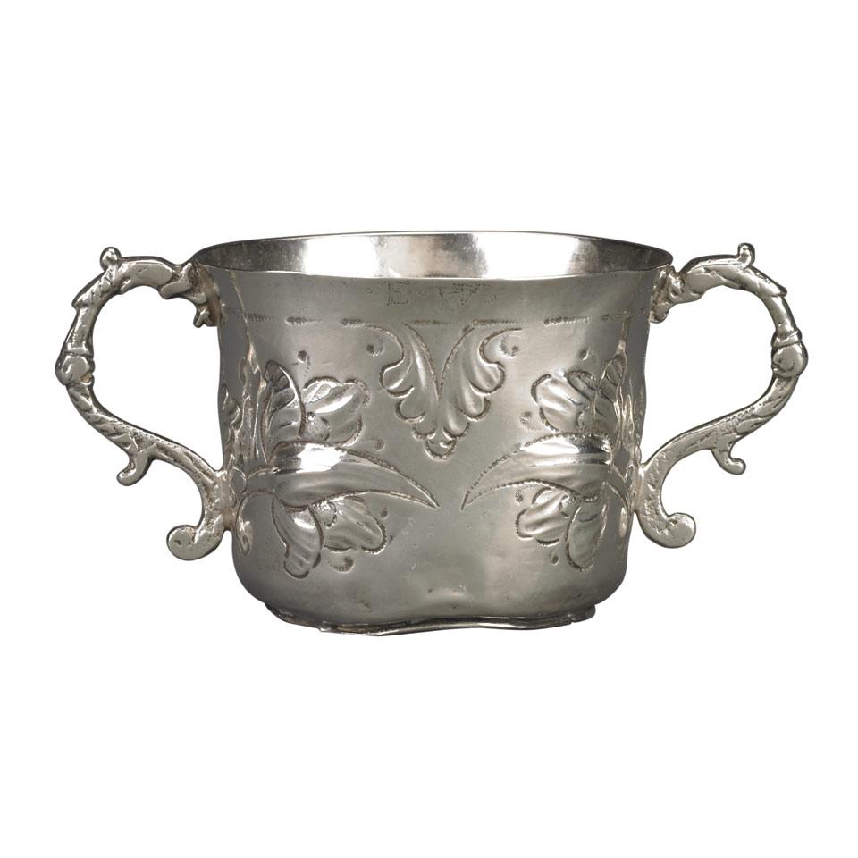 English Provincial Silver Caudle Cup, possibly Salisbury or Southampton, c.1675