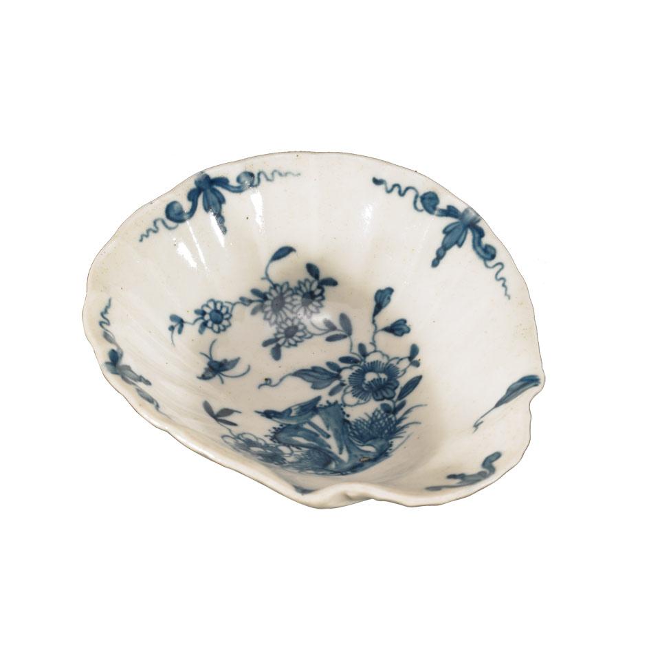 Worcester ‘Two-Peony Rock Bird’ Shell Tray, c.1754-60