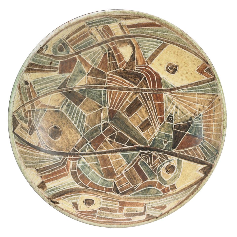 Brooklin Pottery Plaque, Theo and Susan Harlander, mid-20th century