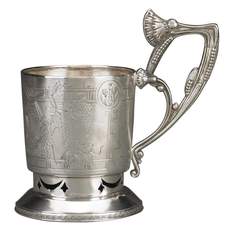 Russian Silver Tea Glass Holder, 5th Artel, Moscow, 1908-17