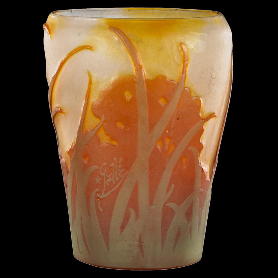Gallé Narcissus Cameo Glass Vase, c.1904-14