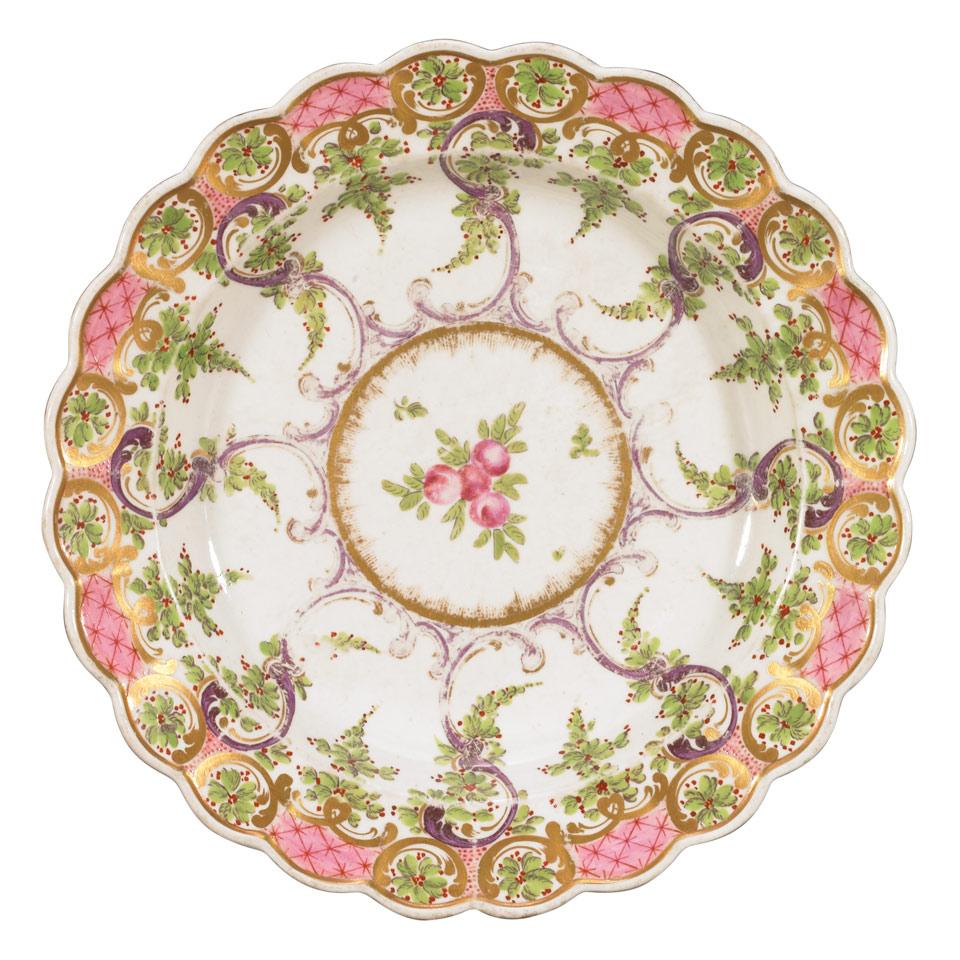 Worcester Earl Manvers Pattern Lobed Plate, c.1775