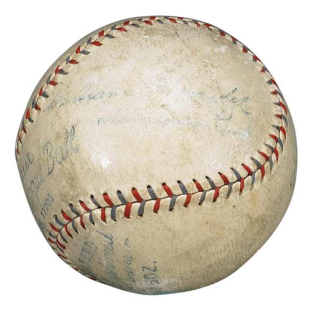 Babe Ruth, Lou Gehrig, Muddy Ruel Autographed Baseball