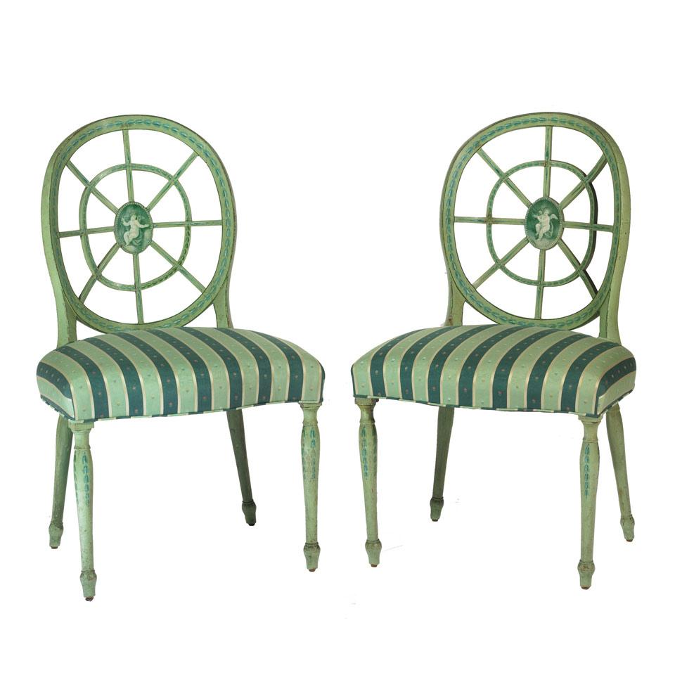 Pair of Painted Side Chairs 