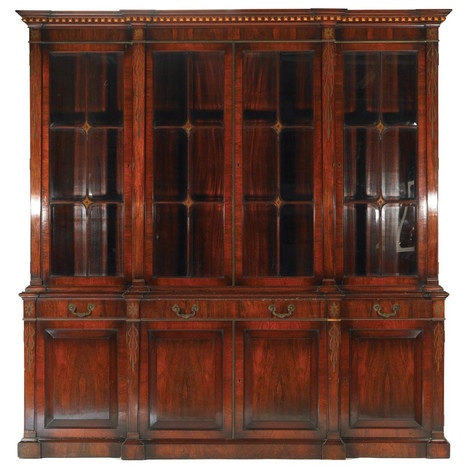 Rosewood Breakfront Bookcase