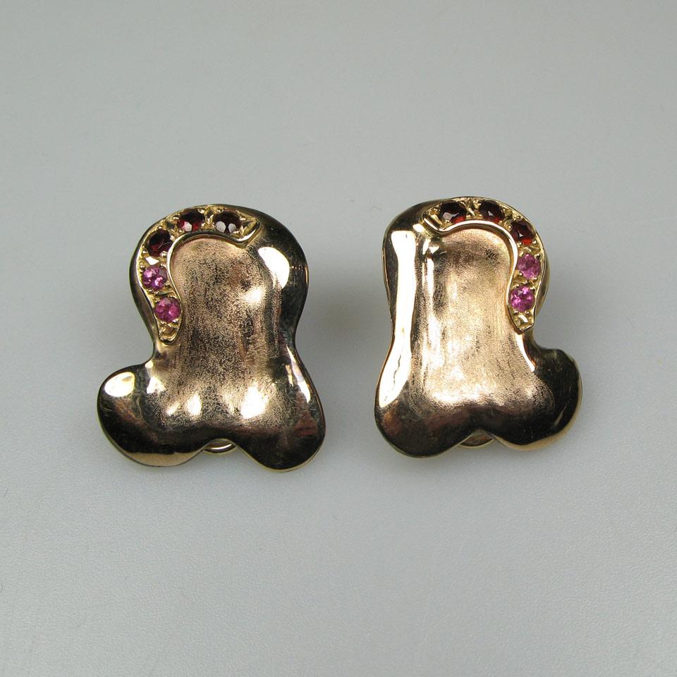 Pair Of 14k And 18k Yellow Gold Earrings