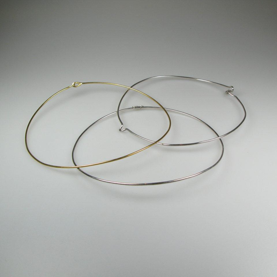 2 x 18k Gold Torque Necklaces