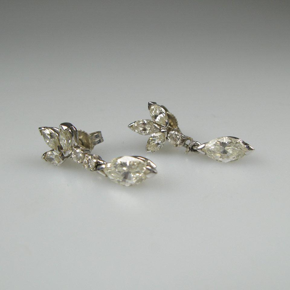 Pair Of White Gold Drop Earrings