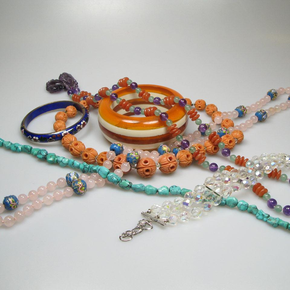 Quantity Of Costume Jewellery And Hardstone Beads