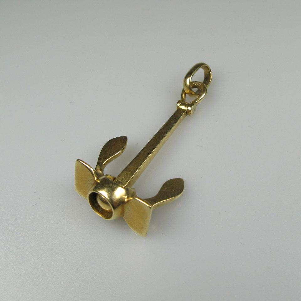 18k Yellow Gold “Anchor” Pendant