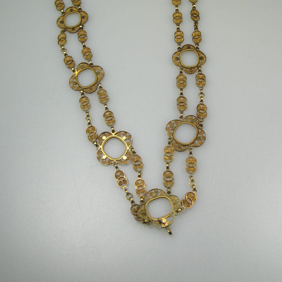 18k Yellow Gold Filigree Necklace