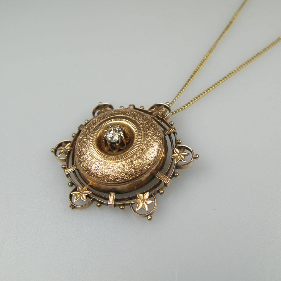 19th Century 14k Rose Gold Pendant