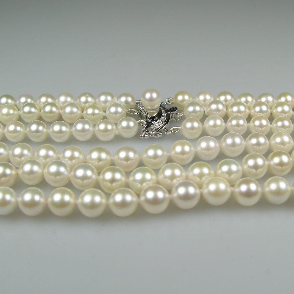 Triple Strand Cultured Pearl Necklace