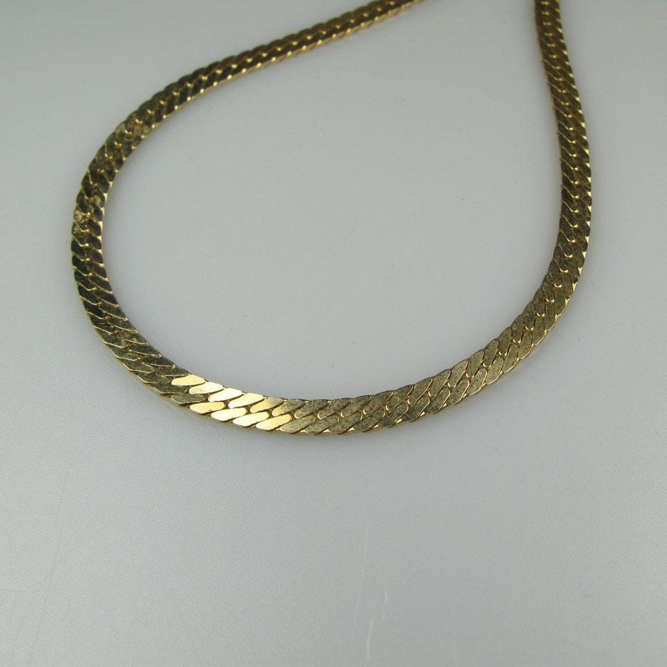 Italian 14k Yellow Gold Flat Link Chain