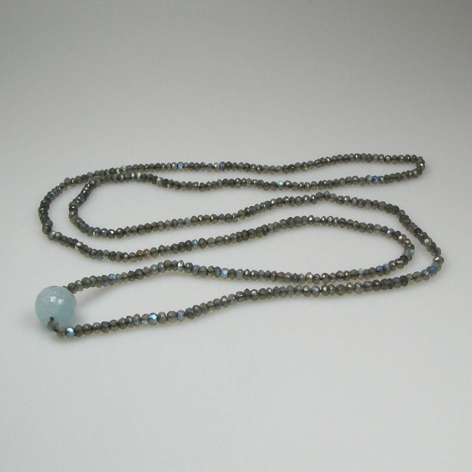 Single Endless Strand Of Faceted Labradorite Beads