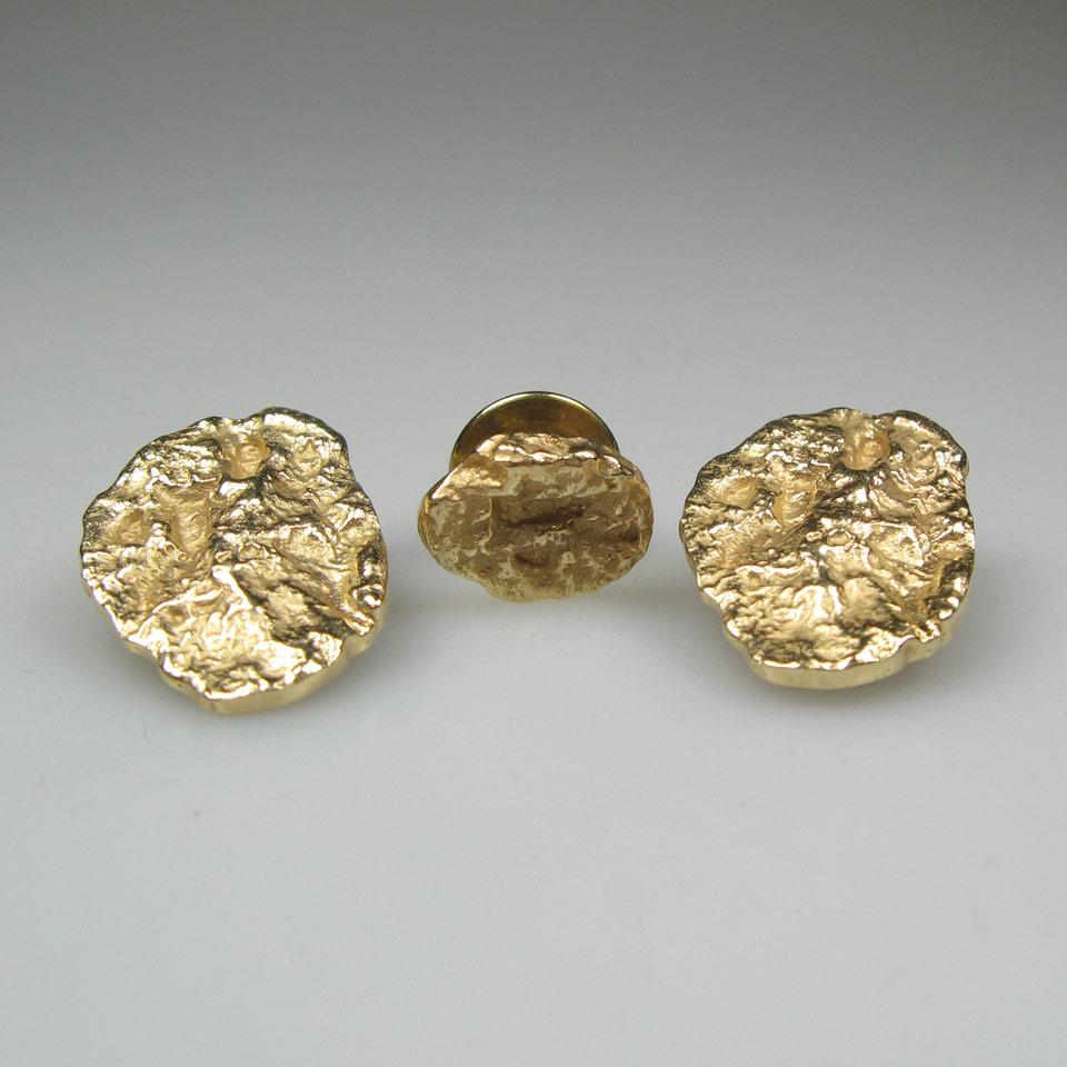 Pair Of Abstract 14k Yellow Gold Clip-Back Earrings