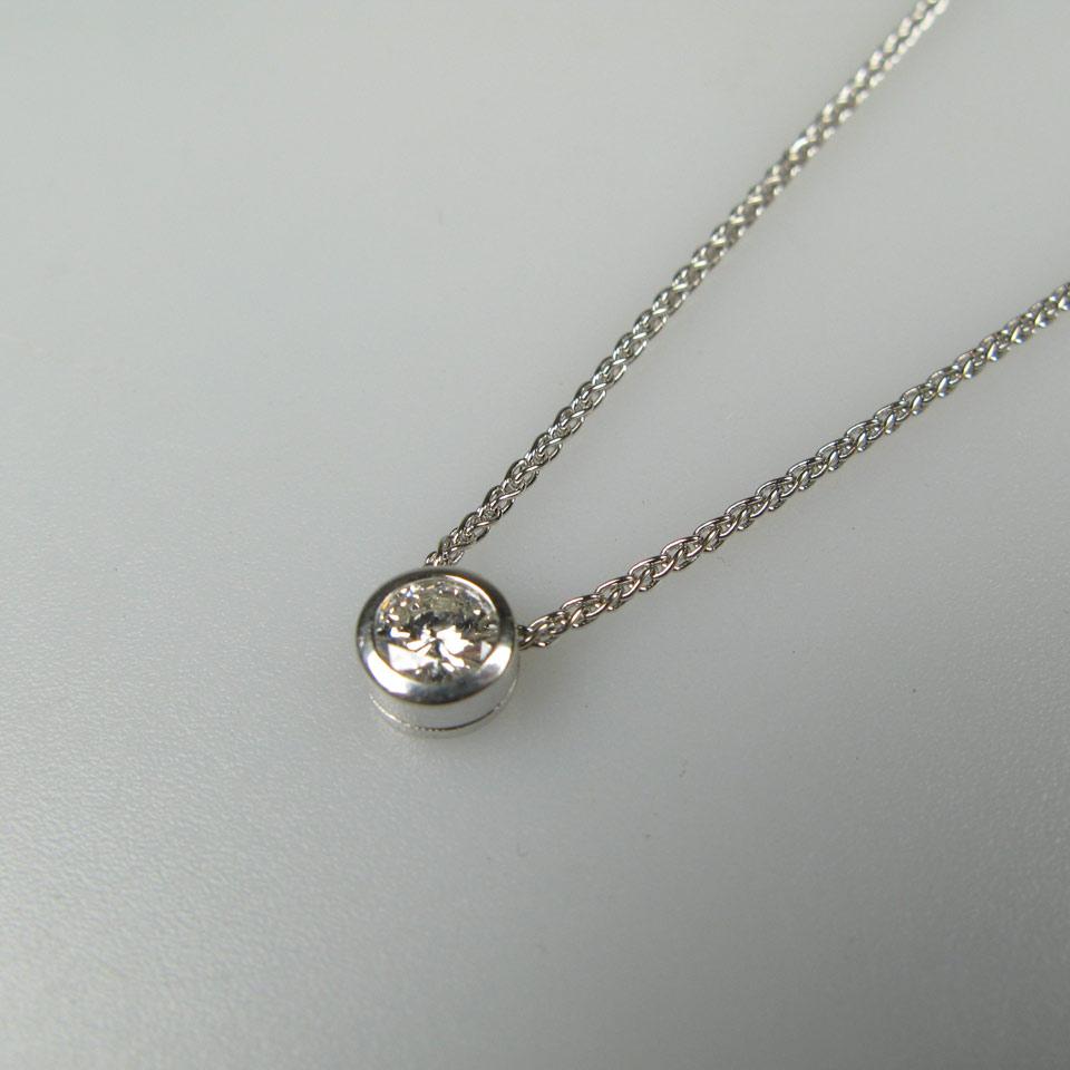 14k White Gold Chain And Pendant