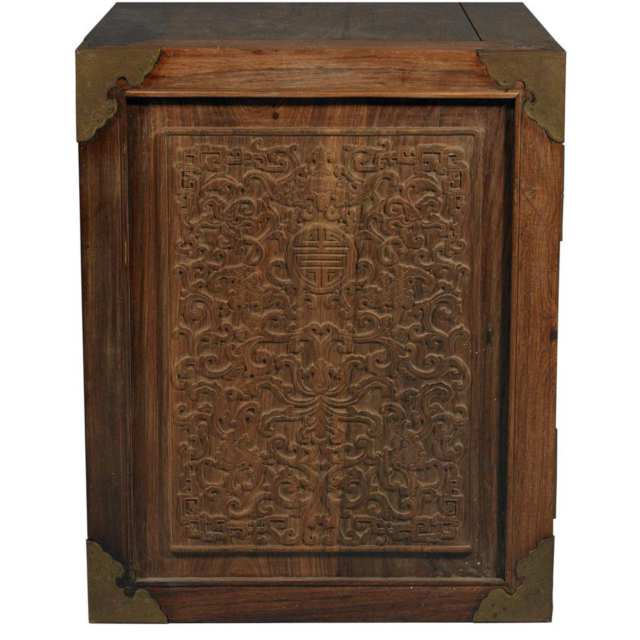 Hardwood Compound Cabinet Top with Hardstone and Bone Inlays, Republican Period, Early 20th Century