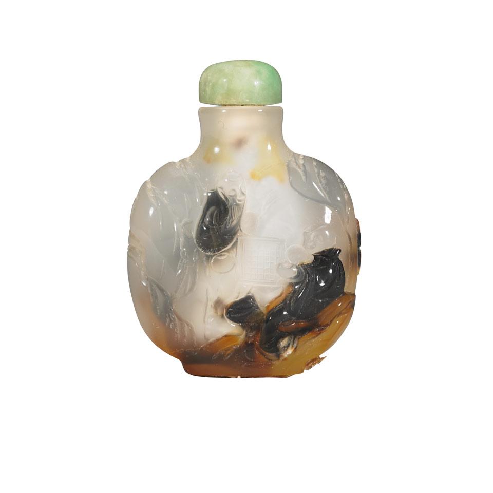 Shadow Agate Snuff Bottle, QIng Dynasty, 19th Century