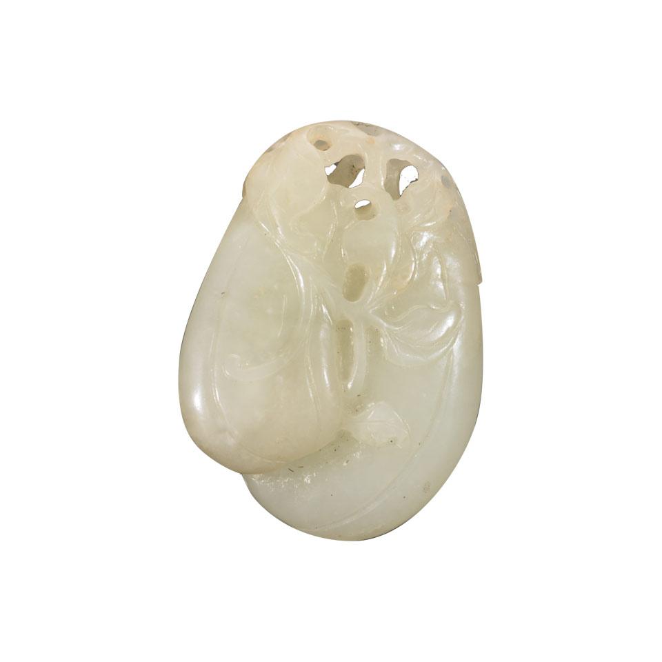 Pale Celadon Jade Gourd Group, Qing Dynasty, 19th Century