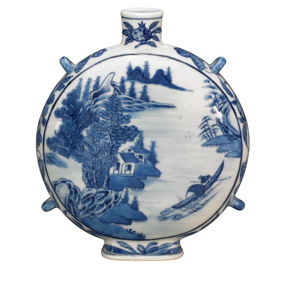 Blue and White Moon Flask, Qing Dynasty, Jiaqing Mark and Period (1796-1820)