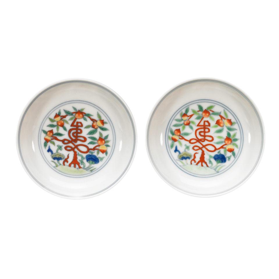 Pair of Doucai Dishes, Qing Dynasty, 18th/19th Century