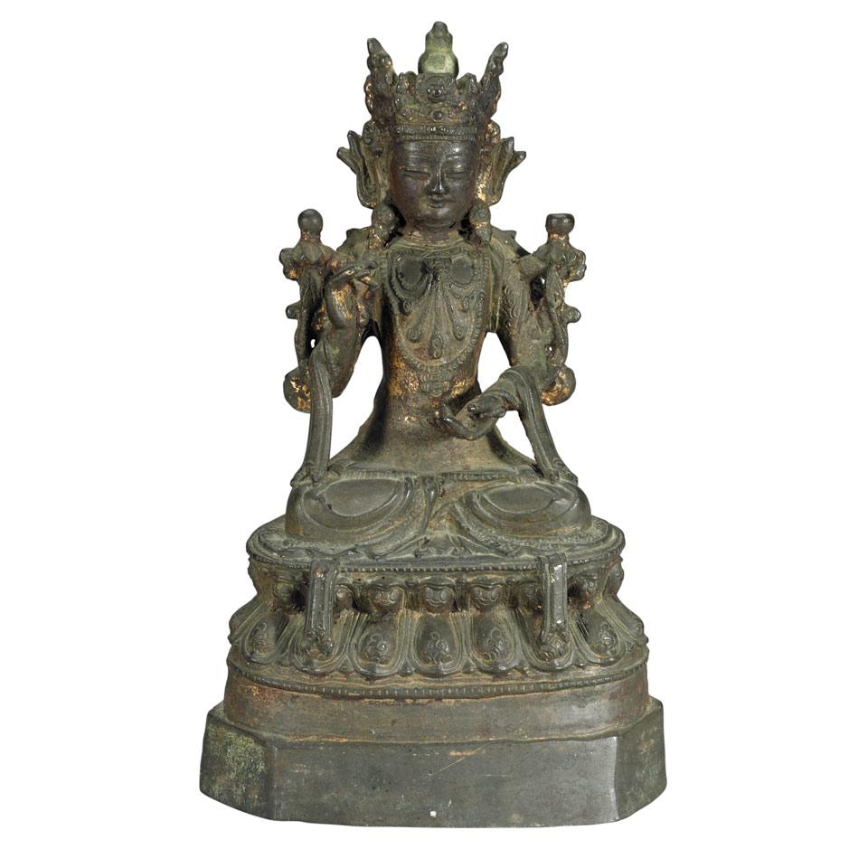 Gilt Bronze Figure of Guanyin, Ming Dynasty, 16th Century