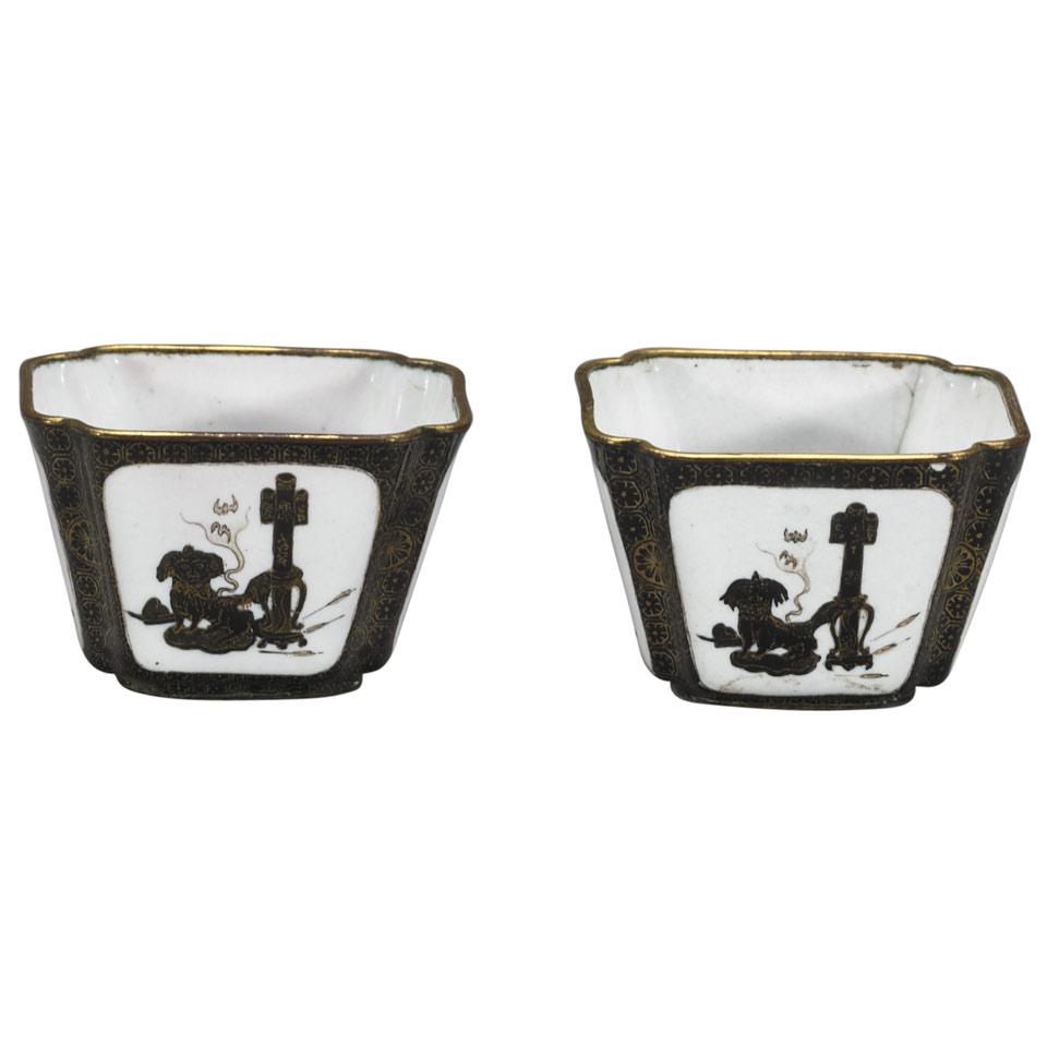 Pair of Canton Enamel Containers, Qing Dynasty, 19th Century