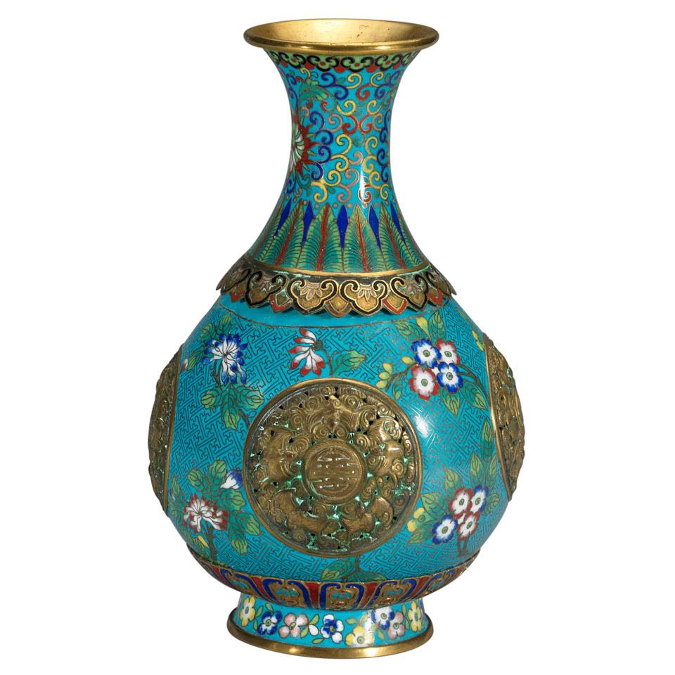 Unusual Cloisonné Enamel ‘Lantern’ Vase, Qing Dynasty, 18th/19th Century