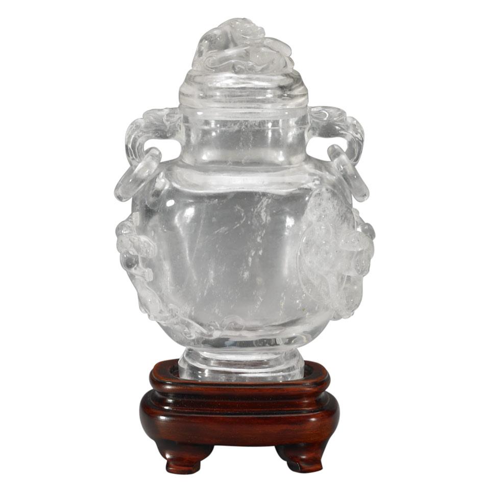 Rock Crystal Vase and Cover, Qing Dynasty, 19th Century