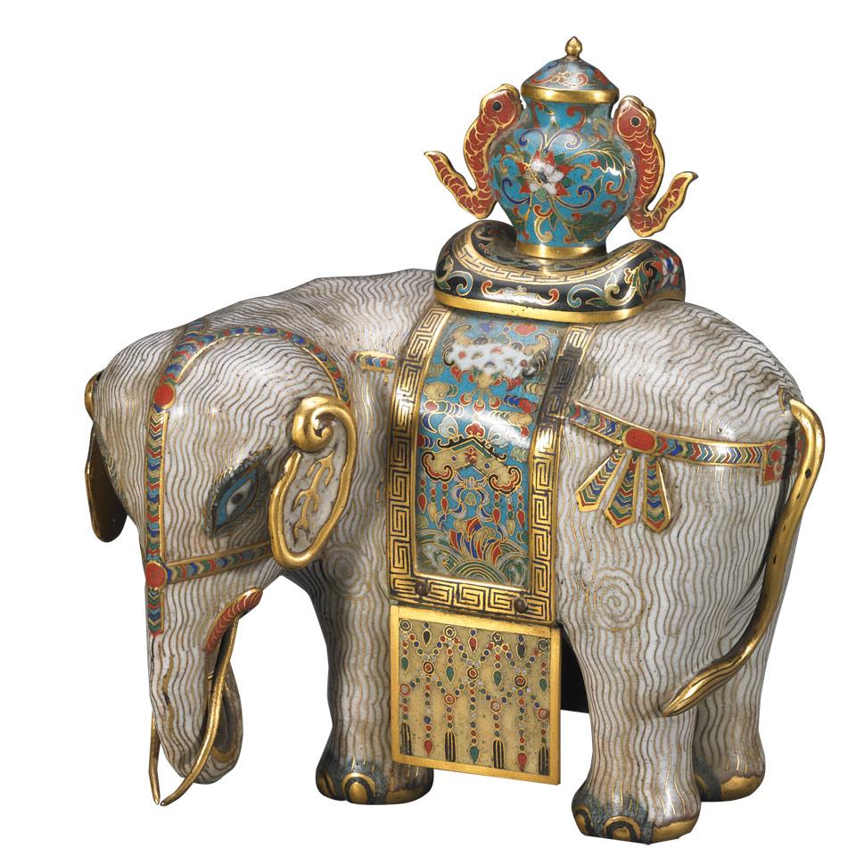 Cloisonné Enamel Elephant, Qing Dynasty, Jiaqing Period (1796-1820)