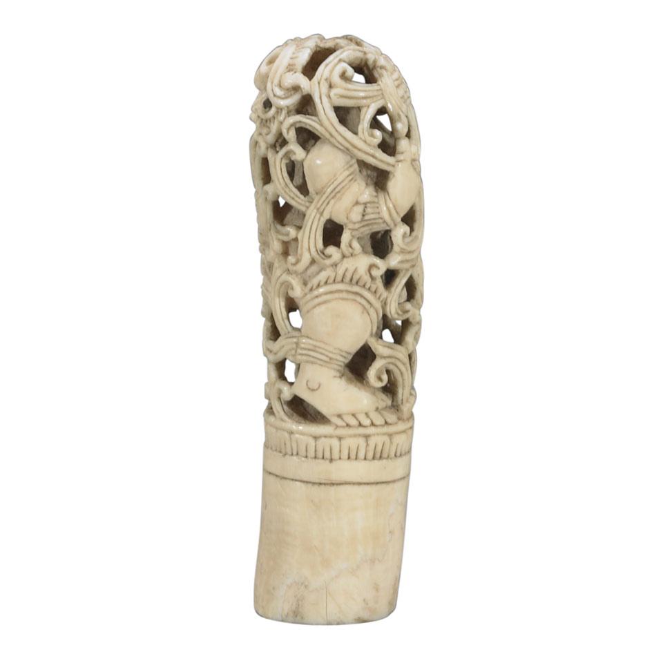 Ivory Carved Kris Handle, South East Asia, 19th Century