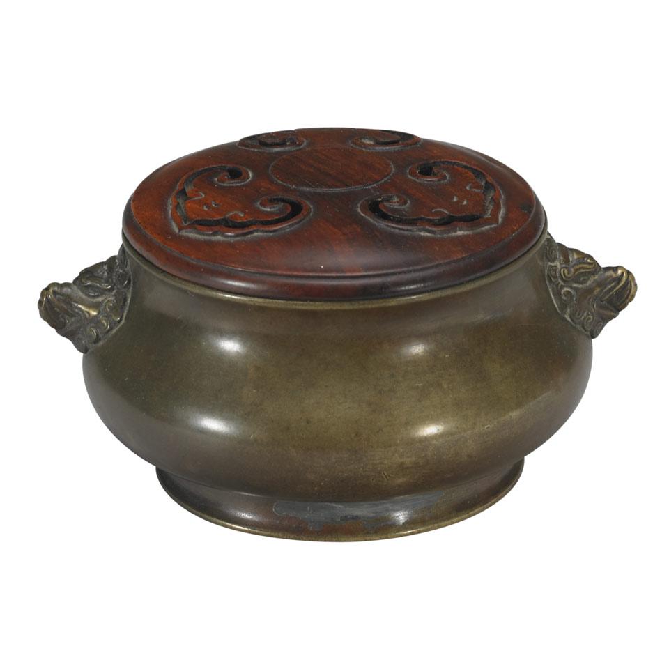 Bronze Censer and Cover, Xuande Mark, Qing Dynasty, 19th Century