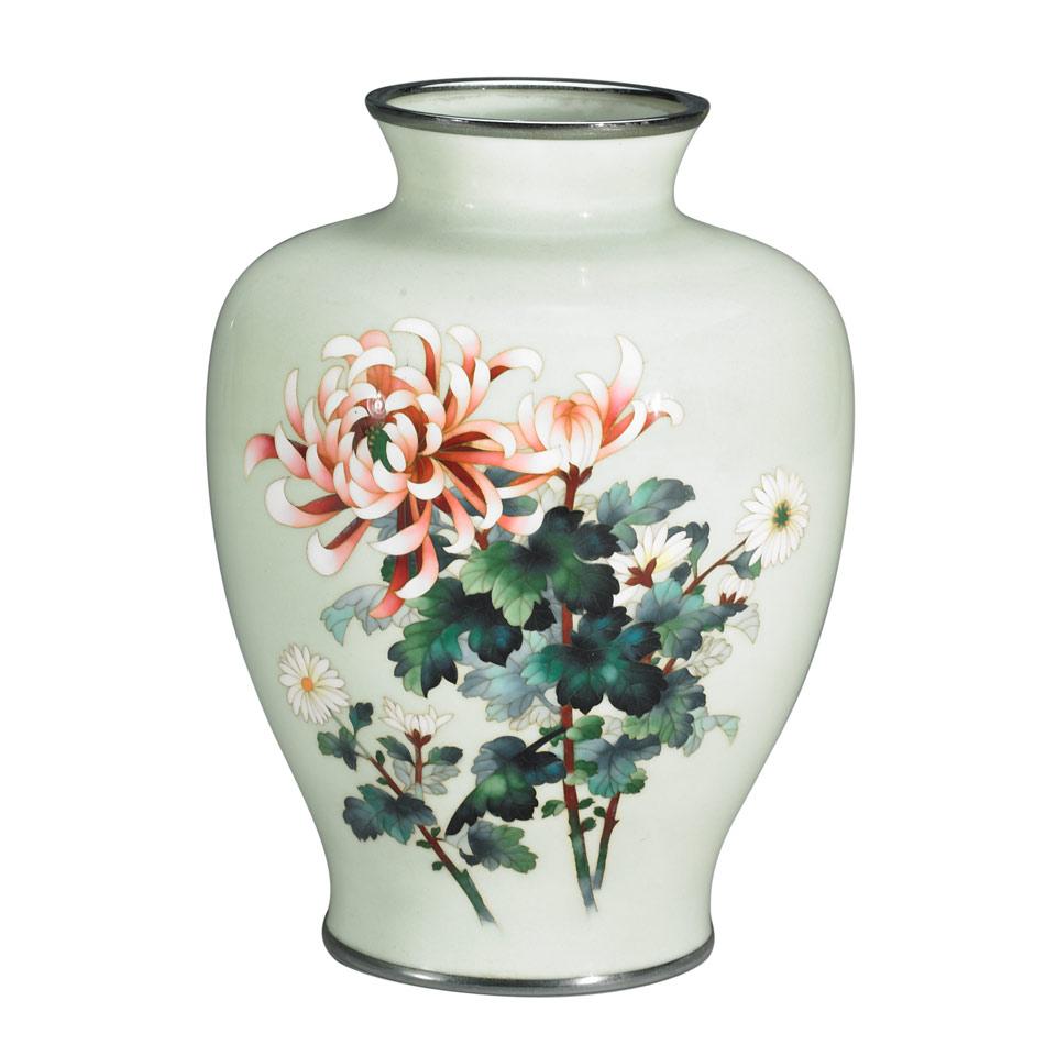 Cloisonné Enamel Baluster Vase, Inaba Mark, Early 20th Century