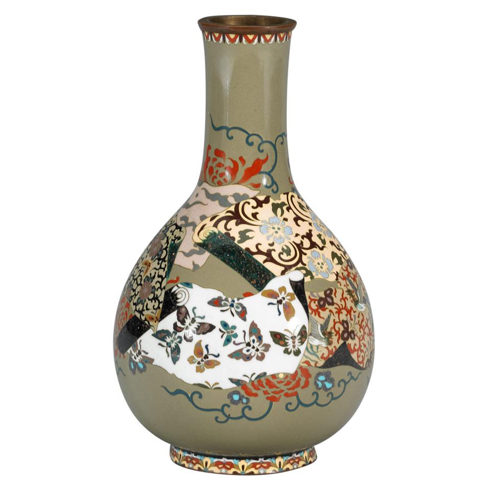 Cloisonné Enamel Bottle Vase, Studio of Namikawa, Meiji Period, 19th Century