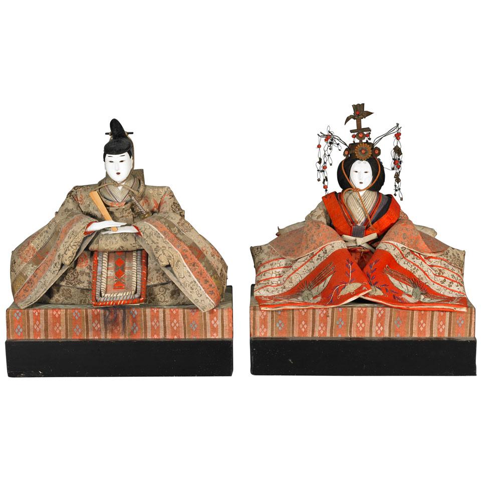 Pair of Hina Ningyo, Edo Period, Circa 1850