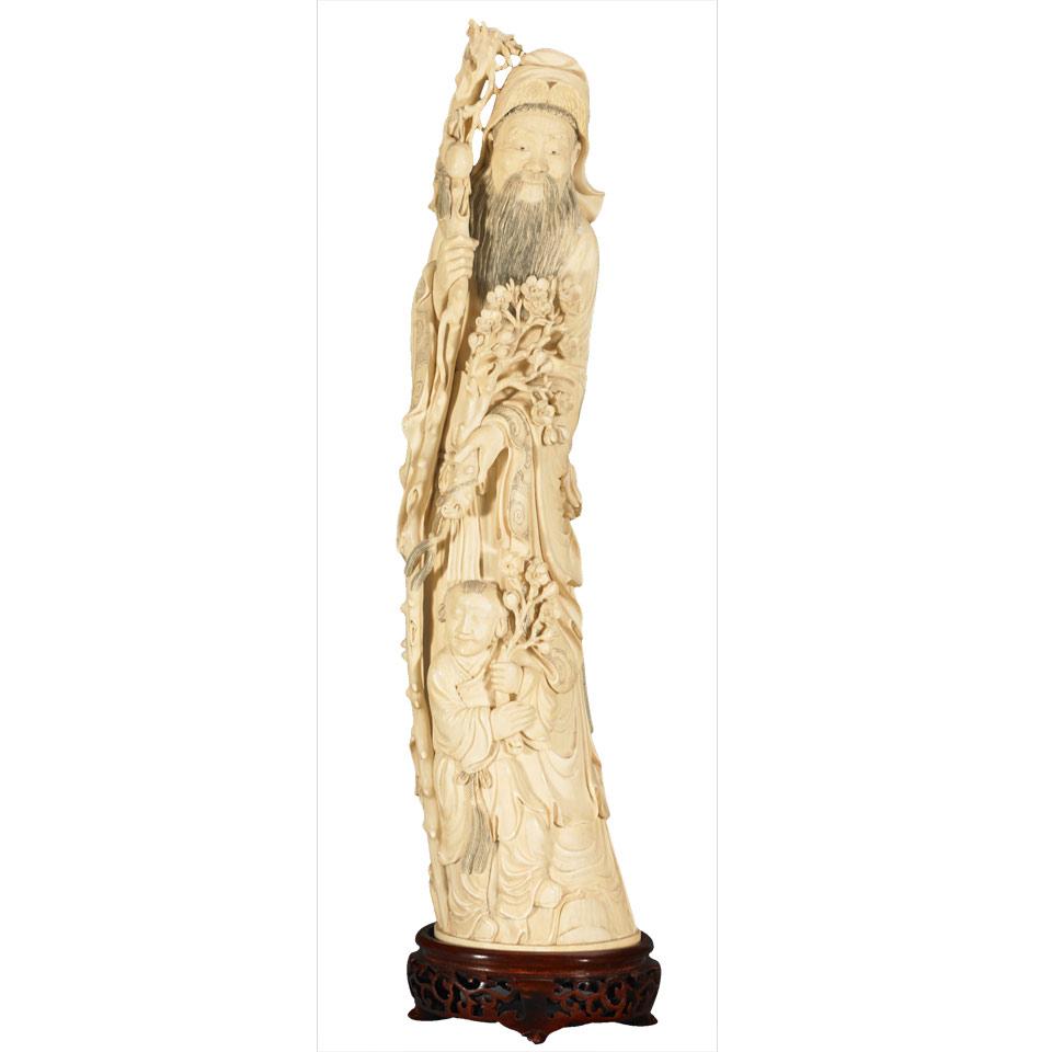 Ivory Carved Figure of an Old Man