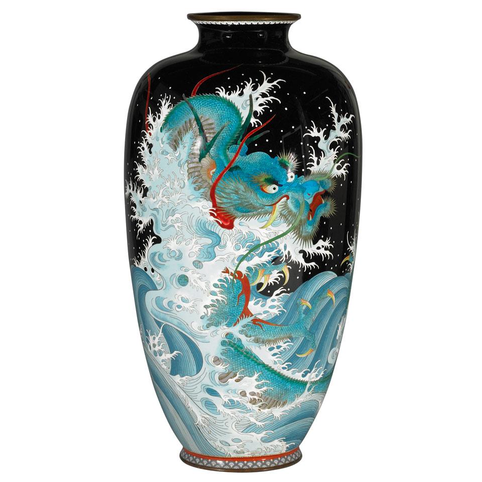 Cloisonné Enamel Dragon Vase, Early 20th Century