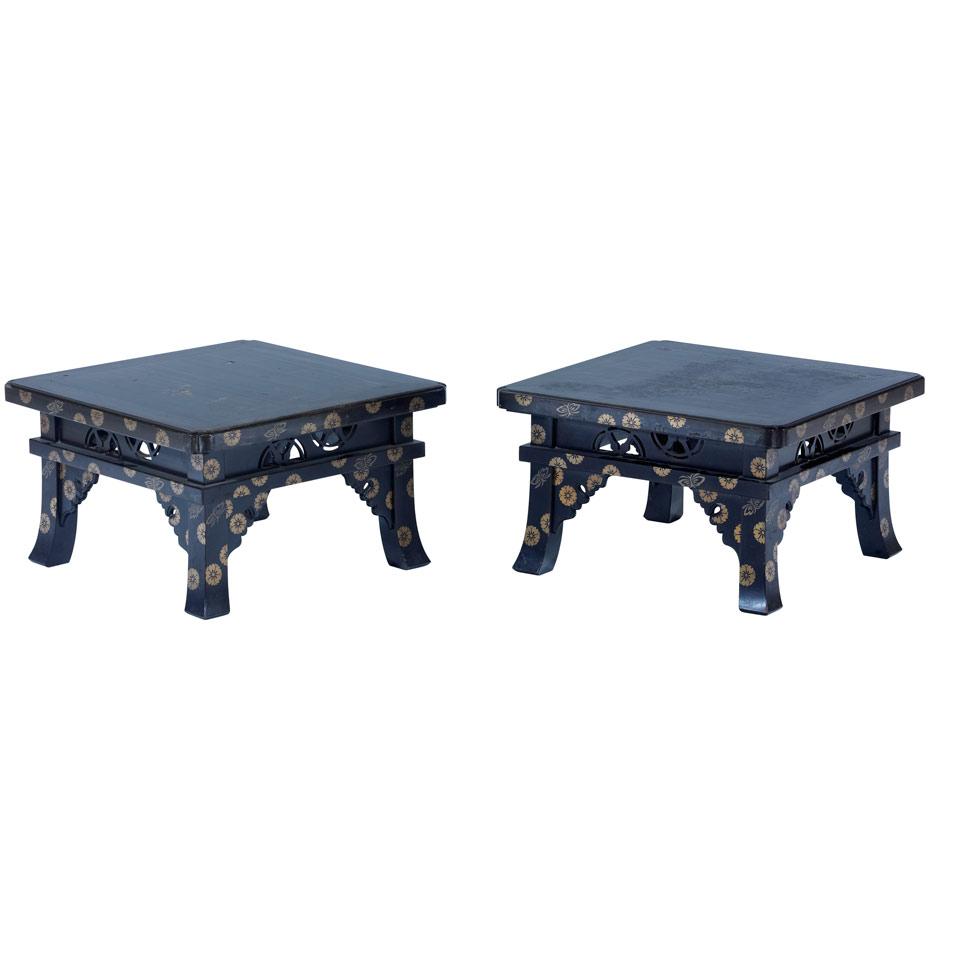 Pair of Lacquered Side Tables, Early 20th Century