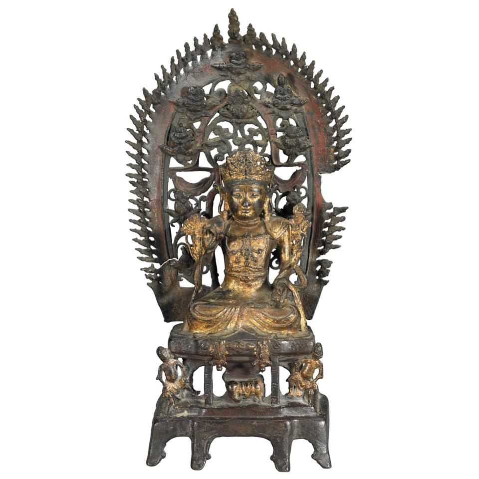 Gilt Bronze Figure of Avalokitesvara, Ming Dynasty, 15th Century
