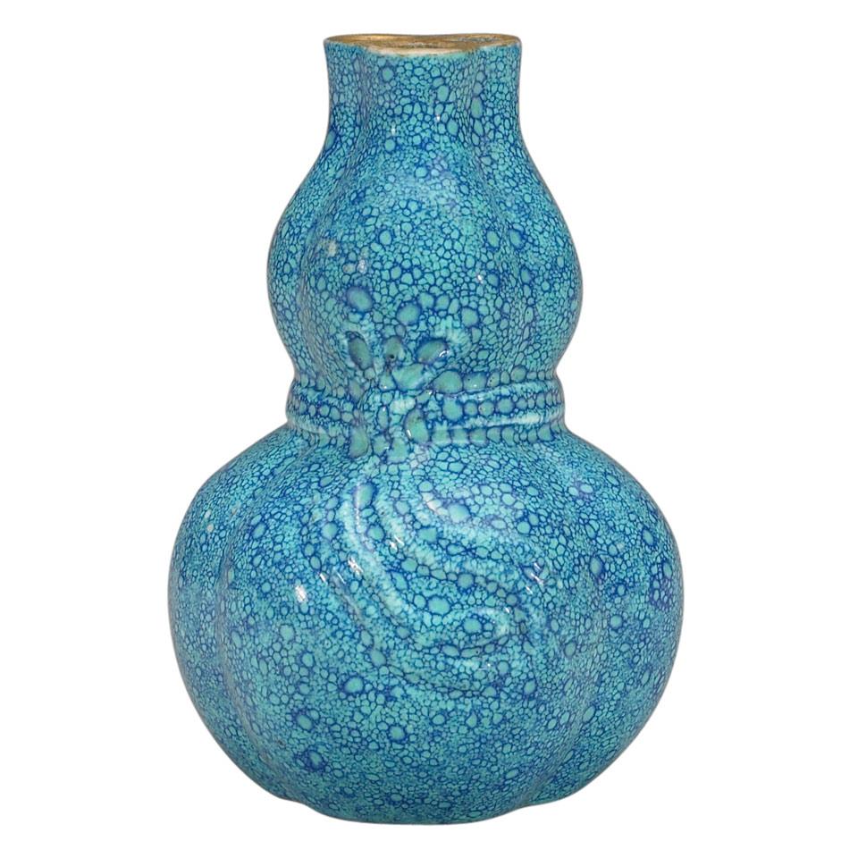 Robin’s Egg Glazed Double-Gourd Vase, Qing Dynasty, 18th/19th Century