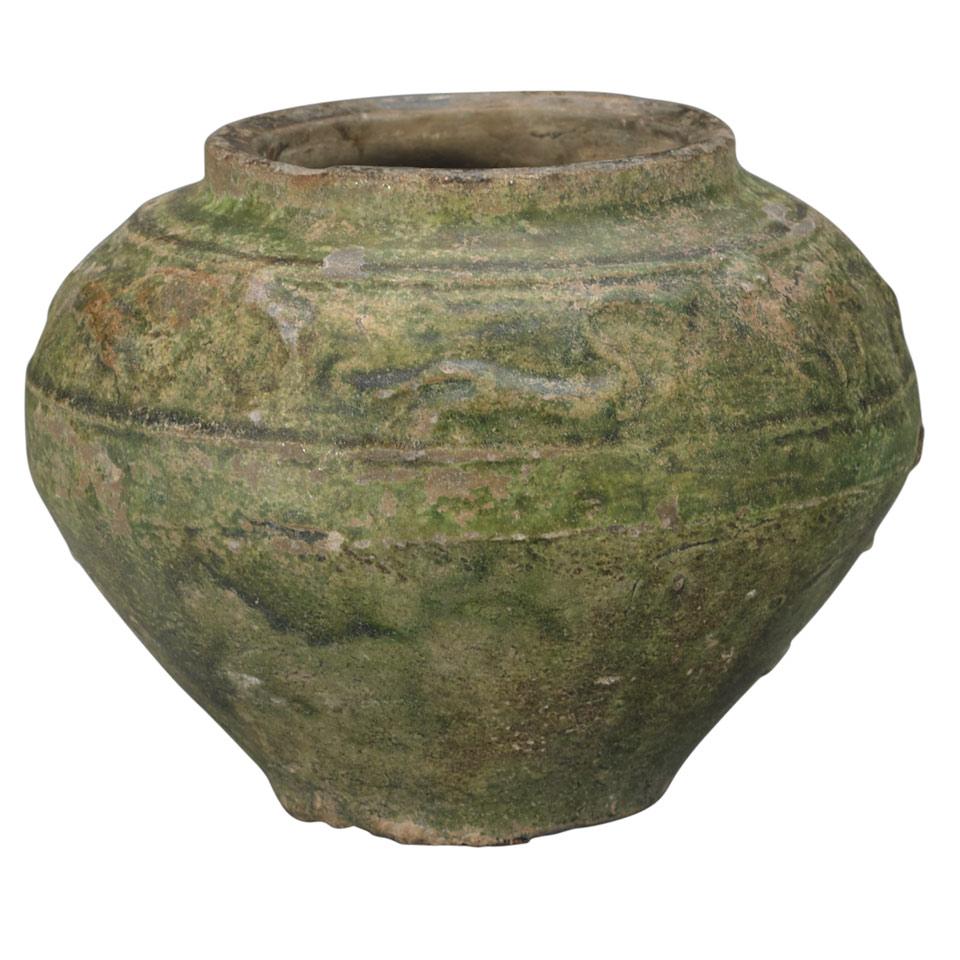 Green Glazed Jar, Possibly Song Dynasty, 9th/10th Century