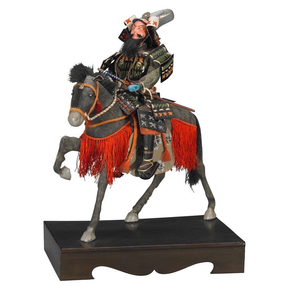Mounted Musha (Warrior) Ningyo, Early 20th Century