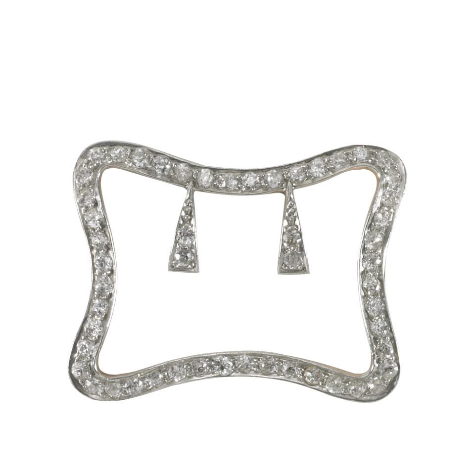 18k Yellow Gold And Platinum Brooch