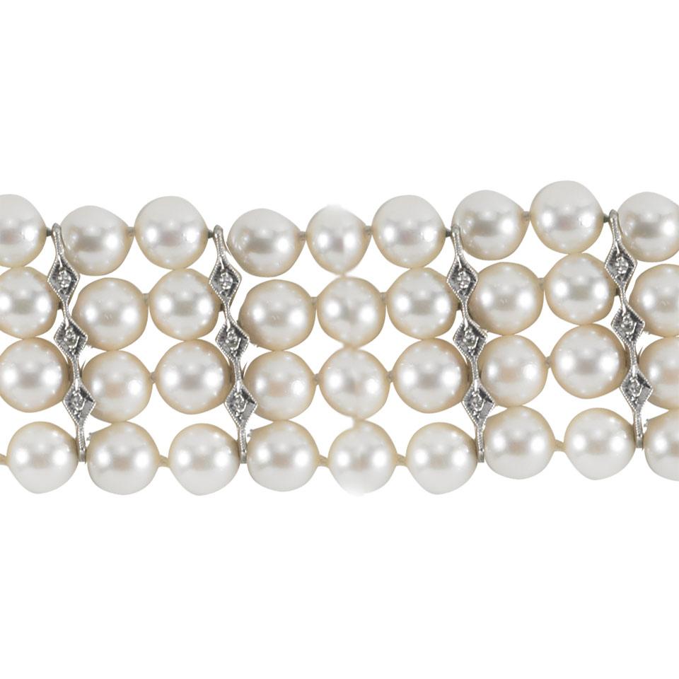 4 Strand Cultured Pearl Bracelet