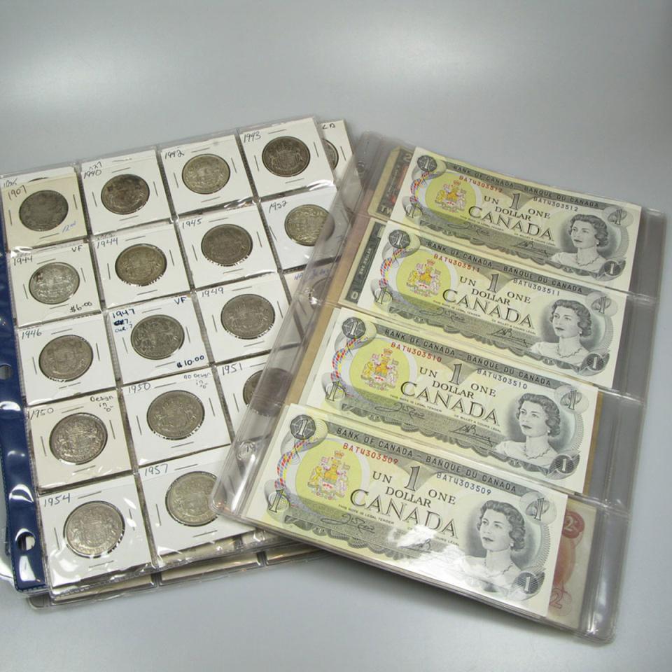 Quantity Of Canadian Coins And Banknotes