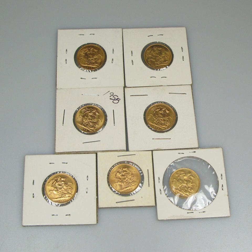 7 British Gold Sovereigns