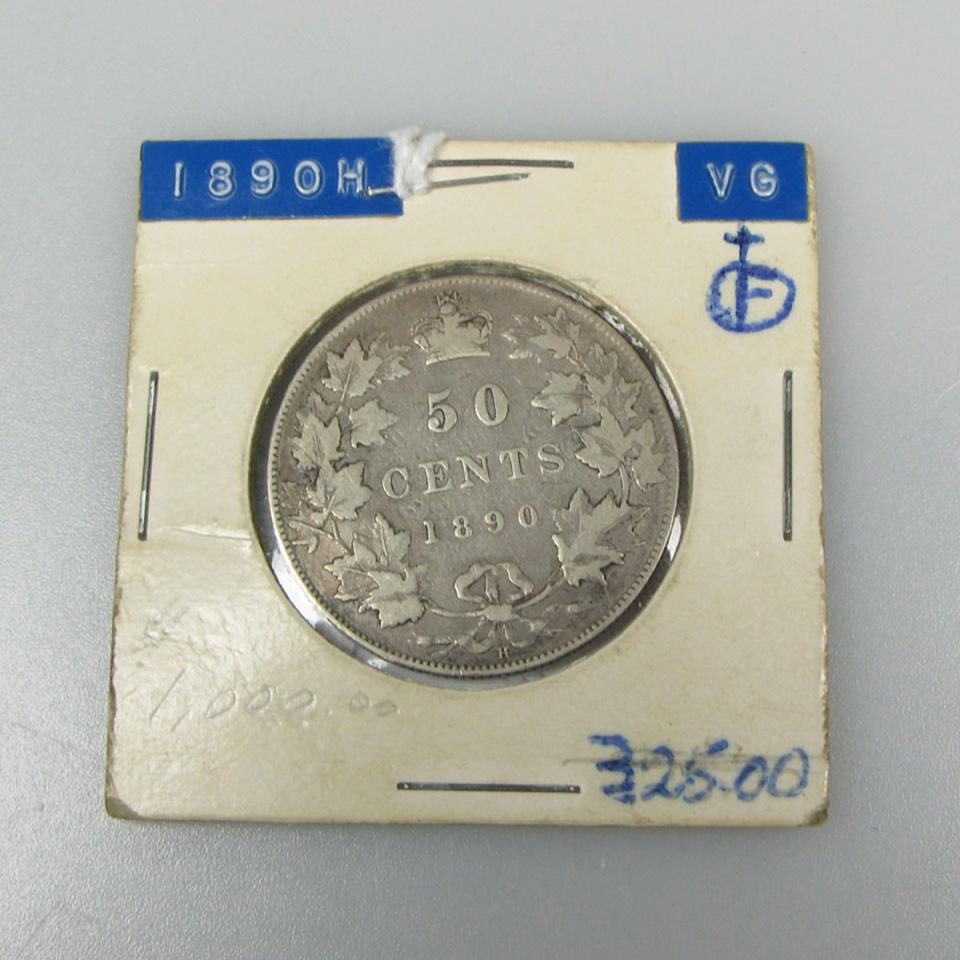 Canadian 1890H 50¢ Coin