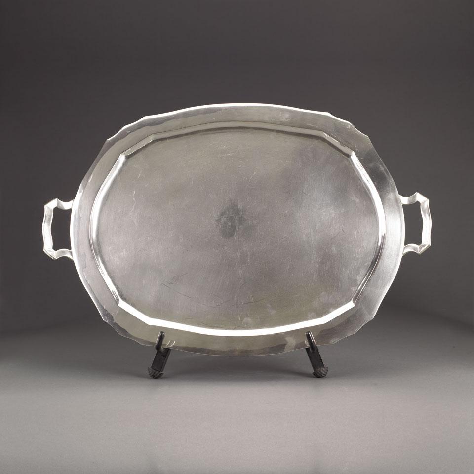 Mexican Silver Serving Tray, 20th century